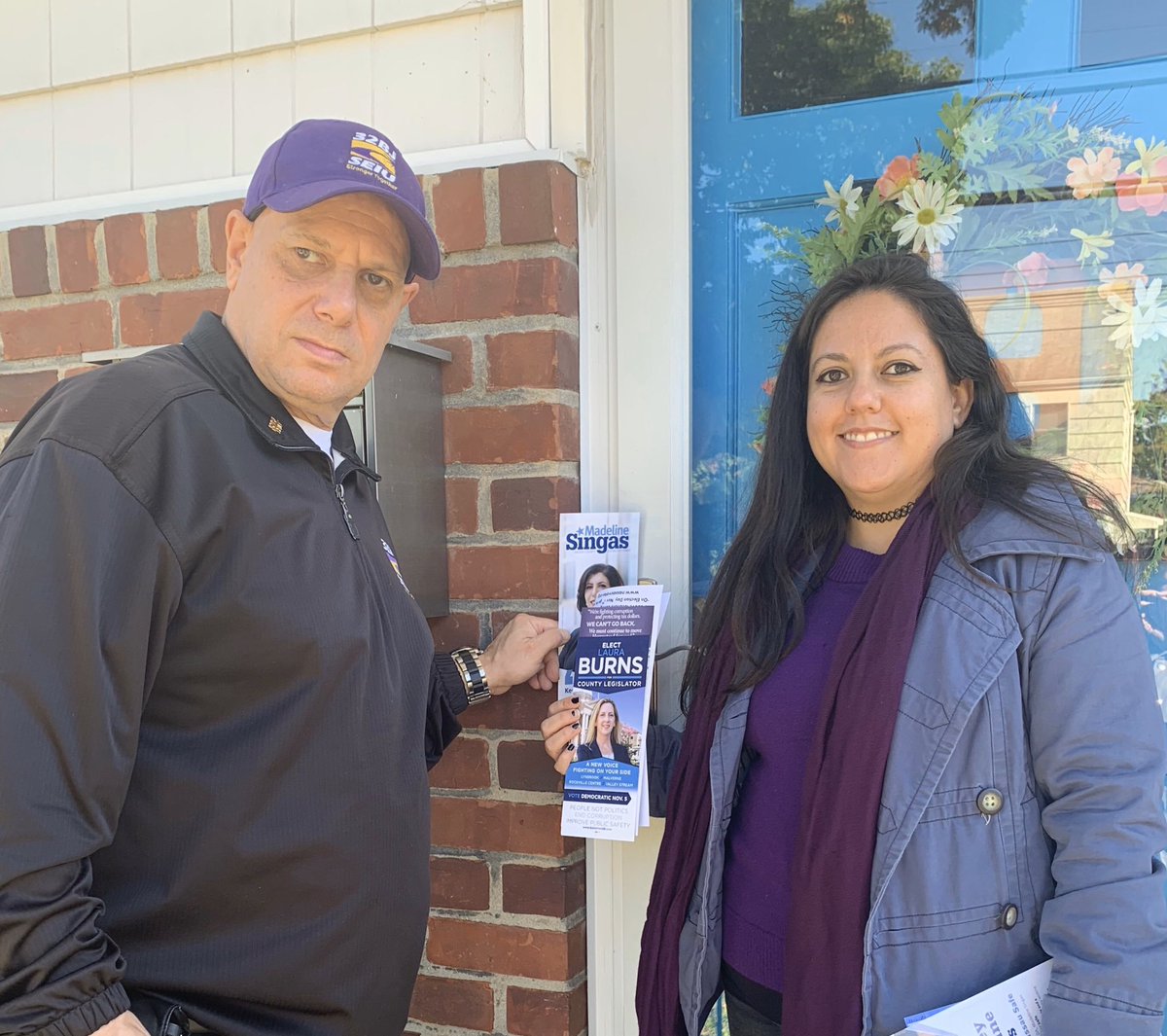 32BJSEIU's tweet photo. Polls close in 3 hours, but 32BJ members have been hard at work knocking on doors all day for @LauraAGillen and @madelinesingas! Go out and vote, 32BJ! #GOTV https://t.co/pisK7COj2h