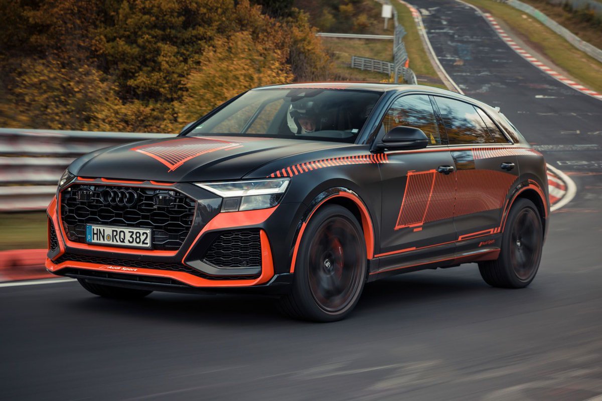 autocar's tweet photo. The upcoming @AudiOfficial RS Q8 has just broken the lap record for an SUV at the Nurburgring - and we've been riding shotgun https://t.co/Ce4LrVsNFj https://t.co/urelNGthhd