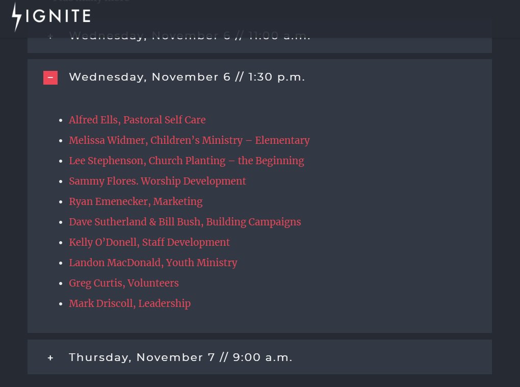 reachjulieroys's tweet image. Well isn't this special. Mr. “public and thorough repentance”--@edstetzer--is currently speaking at #ignitesw with breakout speakers, the unrepentant @PastorMark &amp;amp; Landon MacDonald. I want to throw up. #BadOleBoyNetwork @CTmagazine Check it out: ignitesw.com