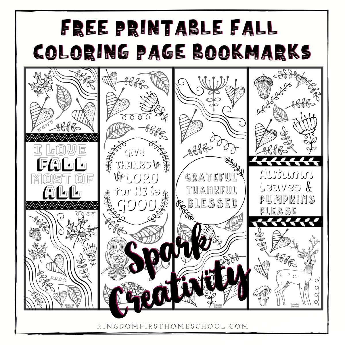 KingdomFirstHS's tweet photo. 🍂Grab your Free Fall Printable Coloring Page Bookmarks https://t.co/6Eek10vjnn #ihsnet #fallprintables 🍁 https://t.co/rN4meqoacE