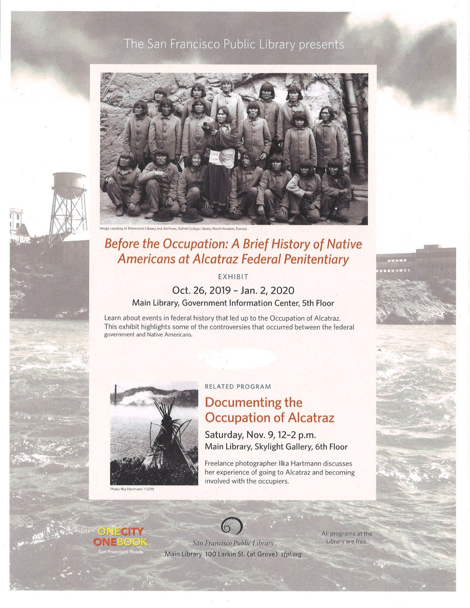 SFPublicLibrary's tweet image. Documenting the Occupation of Alcatraz SAT, Nov. 9, Noon #SFPLMainLibrary Photographer #IlkaHartmann discusses her experience of going to Alcatraz and becoming involved with the occupiers w visual presentation of original photos. sfpl.org/index.php?pg=1…