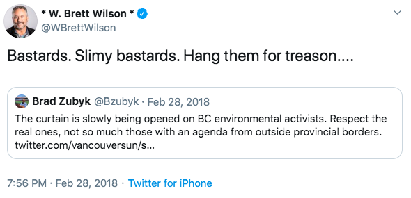 mbueckert's tweet image. Hi @CTV_PowerPlay @DonMartinCTV, please don't give a platform to W. Brett Wilson, he is calling for environmental activists to be deported and/or executed. His rhetoric is seriously dangerous, and there is no place for him on TV. #ctvpp #cdnpoli