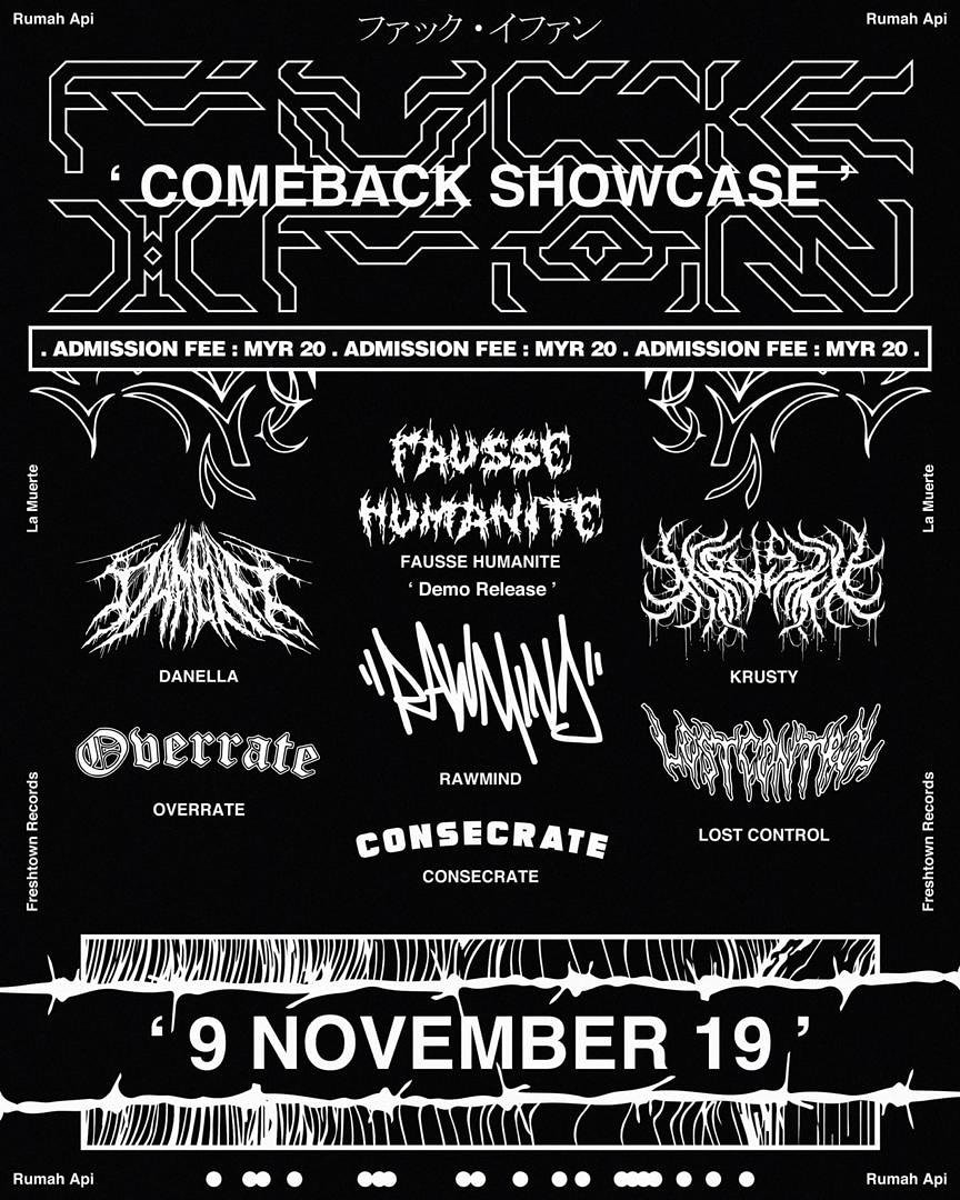 RumahApi2's tweet image. This saturday w/ @FausseChaos @LostControlMY Danella,  Rawmind,  @OV8HC @krustyhc and @hcconsecrate