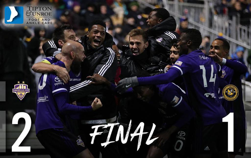 RushAlums's tweet image. Louisville City became the first USL Championship team to beat the Pittsburgh Riverhounds at Highmark Stadium this season, knocking off the top-seeded ‘Hounds 2-1 on the strength of a game-winning goal by Rush Soccer Alumni Paolo DelPiccolo.