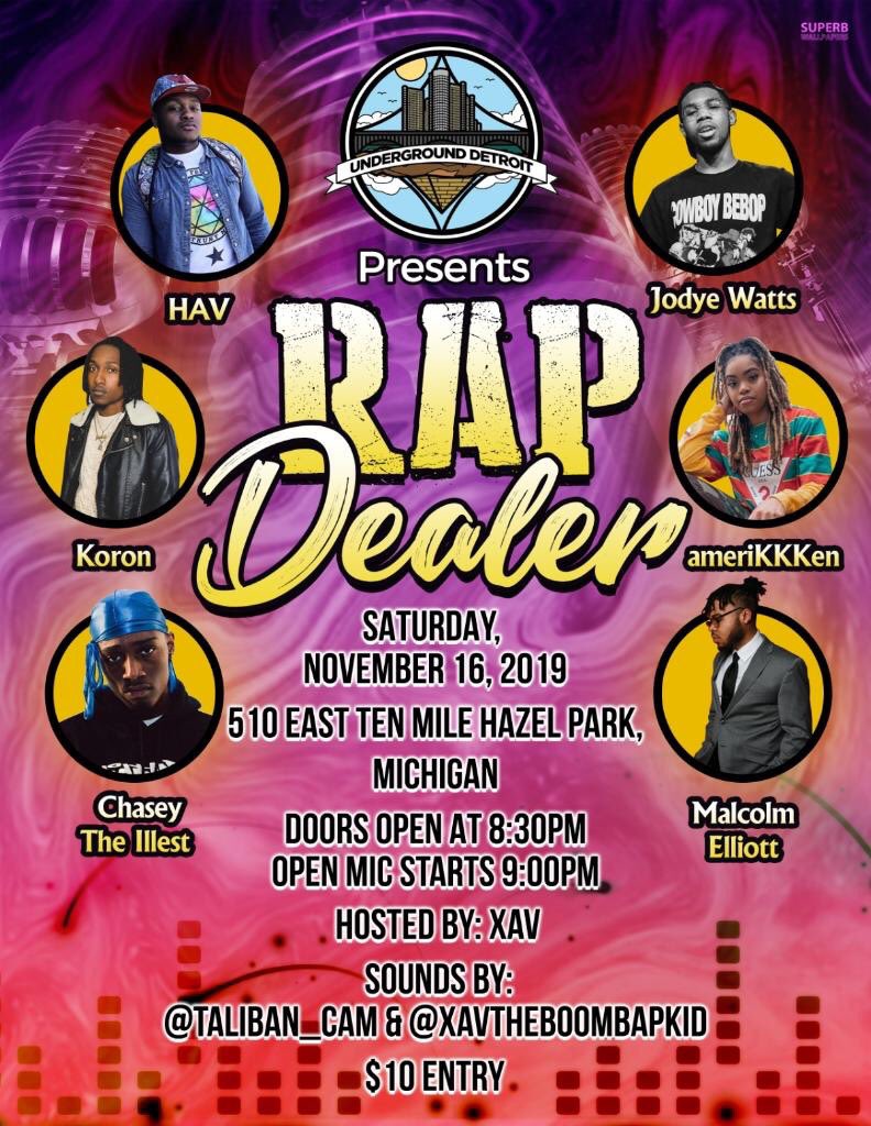 HAV313's tweet photo. DETROIT!!!!!!! TAP IN WITH ME AND THE HOMIES CELEBRATING RAPDEALER RELEASE WE GON PUT ON THE CRAZIEST SHOW YOU SEEN THIS YEAR!!! ITS GON BE FREEZING BUT THE BUILDING GON BE ON FIRE NOV.16th THIS THE PLACE TO BE!!!!! https://t.co/ibtzyVrOG4