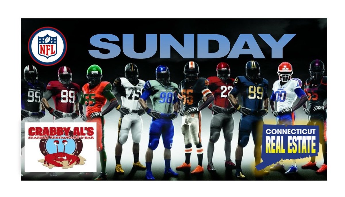 NFL SUNDAY 11 GAMES &amp; A POOL TABLE. PITCHER &amp; 15 WINGS FOR $15. PRIVATE HALF TIME PARTIES UPSTAIRS AT CONNECTICUT REAL ESTATE. #Networking #Fun #Football
Crabby Al’s and Connecticut Real Estate are located 157 East Main Street Thomaston 11/10 12:30 PM-11PM connecticutrealestate.online/nflsunday/
