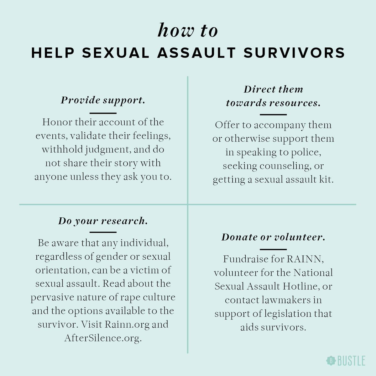 Supporting the survivors in your life is super important right now .this first one is from a great org out of NYC  @svfreenyc ( http://www.svfreenyc.org/support-a-survivor/) and the second one is from  @bustle