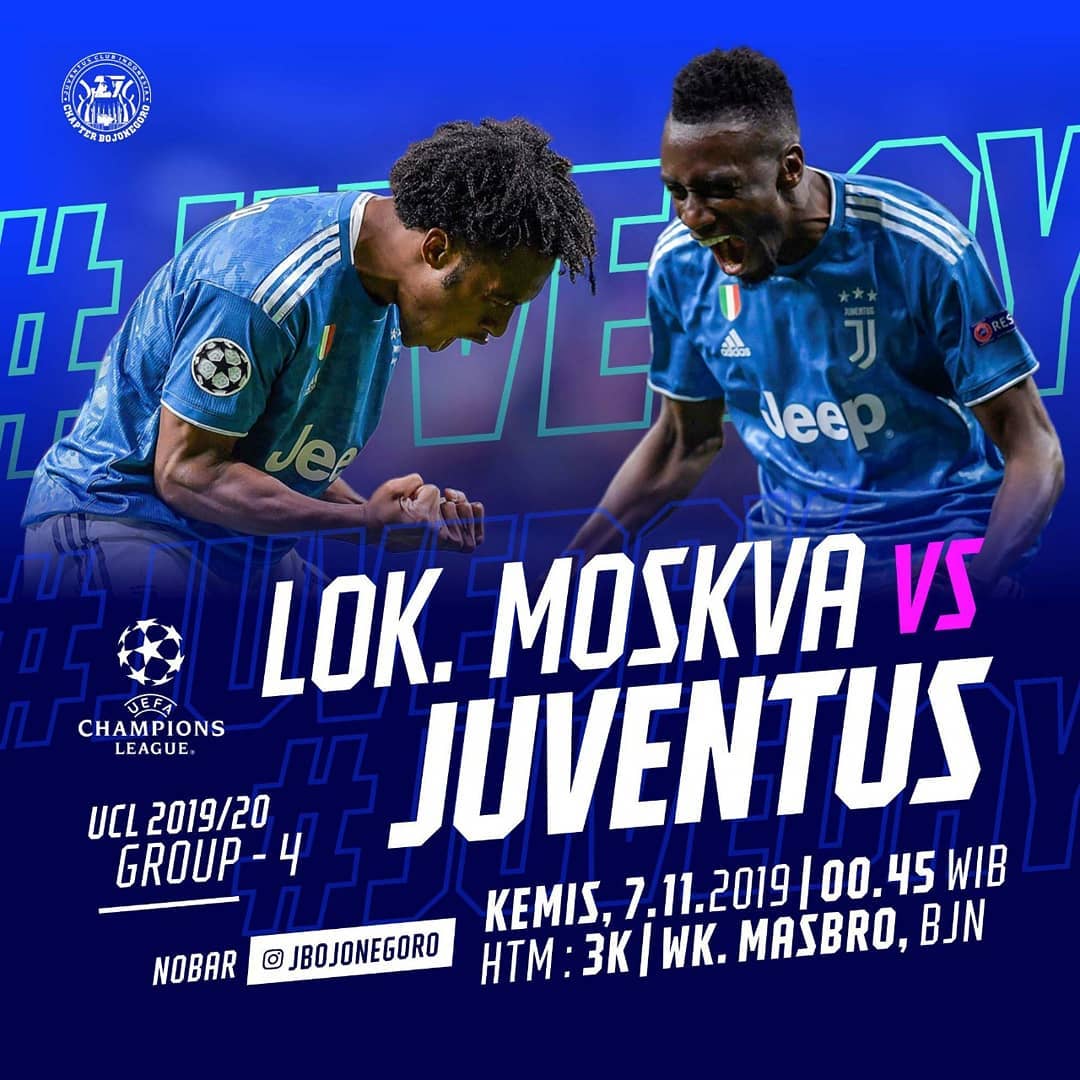 #NobarUCL
🏆 @championsleague 19/20 Group Stage
⚽ Lokomotiv Moskva(RUS) vs <a href="/juventus/">JuventusMD</a>
📅 Kemis, 7.10.2019
⏰ 00.45 WIB | 💰 3k
🏠 @alik_warkop_masbro
📞 @dimasbock31