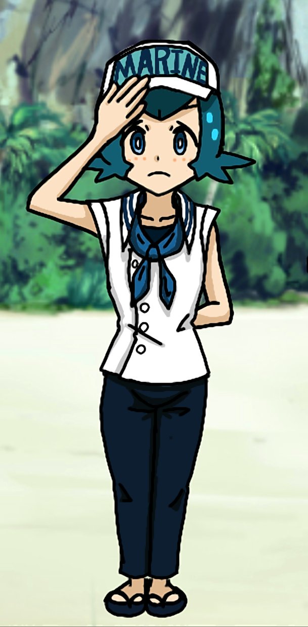 星崎 ワンピースの海軍の制服をスイレンに着させてみた T Co B9vawbxt69 Twitter