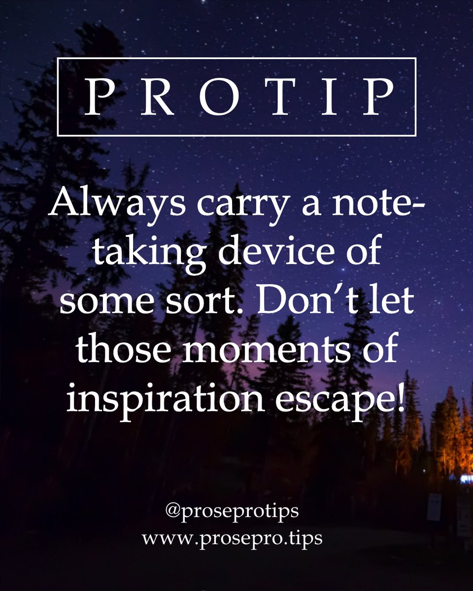 ProseProtips's tweet image. Always carry a note-taking device of some sort. Don’t let those moments of inspiration escape!
.
.
#notes #inspiration #nanowrimo2019 #writingtips #writingadvice #proseprotips #howtowriteabook #writerscommunity