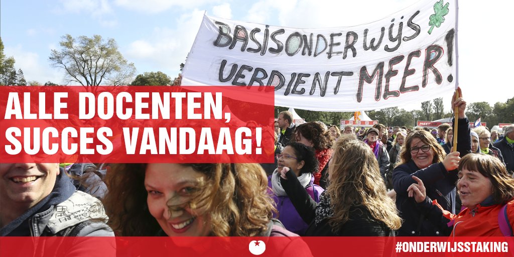 We wensen alle docenten veel succes vandaag.👩‍🏫

Deze strijd gaan we winnen! Zet hem op!💪

#onderwijsstaking #investeerinonderwijs