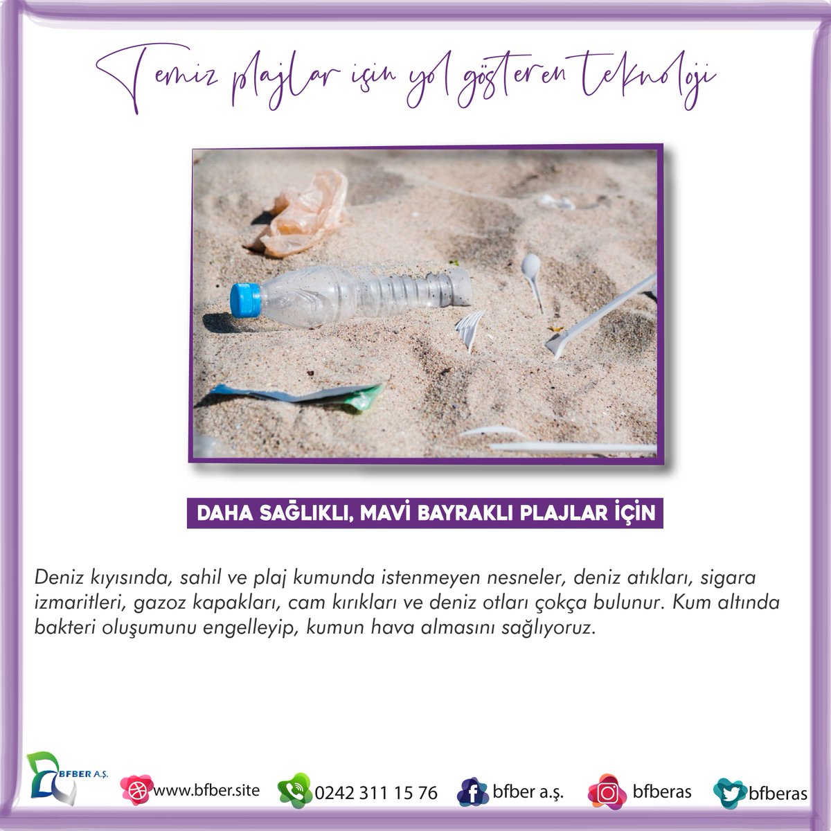 bfberas's tweet photo. ⛱️Beach Tech Patentli teknolojisi ile sizlere kalite hizmet sunuyor.
.
.
🔵Mavi bayraklı plajlar için temiz sahiller
.
.
#bfber #antalya #beachtech #beach #sahiltemizleme #mavibayrak #temiz #cevre #sand #tech #patent https://t.co/Q9OkhyDCVr