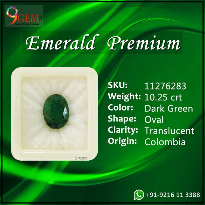 Natural Emerald Gemstone Premium 17+ 10.25ct

GIN-: 11276283

Buy Natural Unheated Emerald Gemstone Online-: 9gem.eu/emerald-premiu…

#emerald #emeraldgemstone #preciousgemstones #nature #fashionstatement #crystals #emeraldcutdiamond #gold #gemstoneseller #love #bestprice