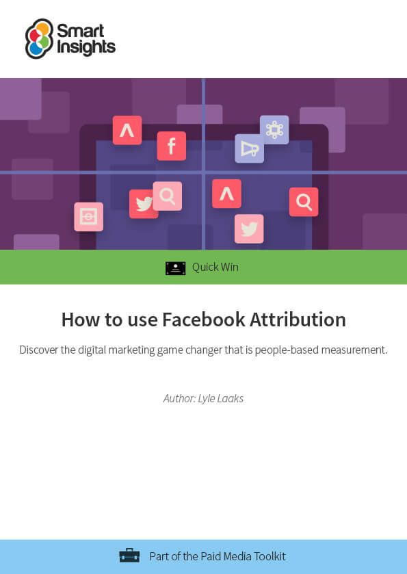 SmartInsights's tweet image. We all know that our target audiences’ online behaviour is multi-platform &amp;amp; many of us already know how to create #CrossPlatformCampaigns, the final piece of the puzzle is the #AttributionData. Find out how to use #FacebookAttribution with our #QuickWin -&amp;gt; bit.ly/SIFacebookAttr…