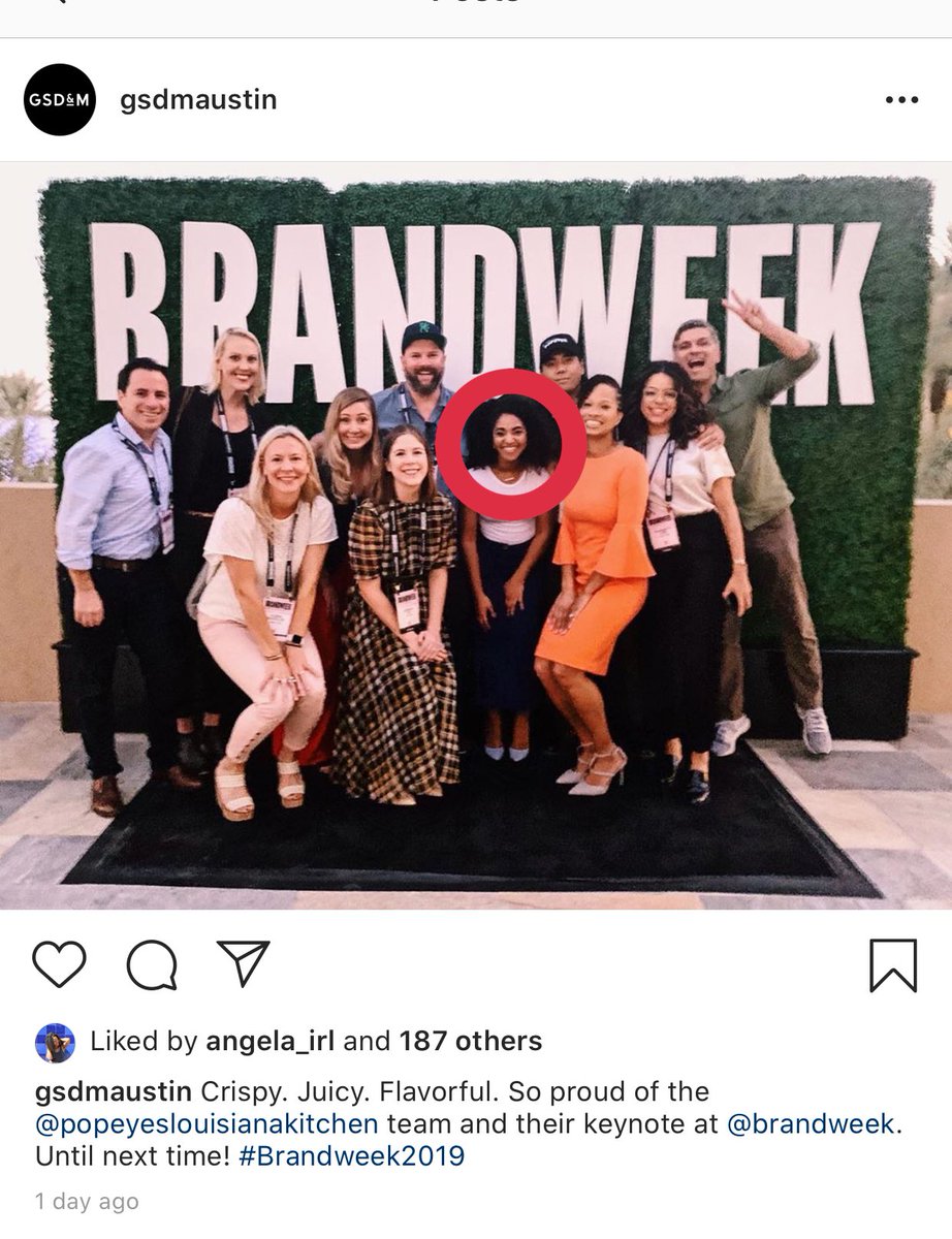 donyetaylor_'s tweet photo. Why you should hire black women for social : 

You're looking at a group photo of GSDM.. the marketing agency that did the digital strategy for @PopeyesChicken. 

The girl circled is responsible for the tweet that set the brand on fire with over 3B impressions. https://t.co/jZHgRMe6Oe