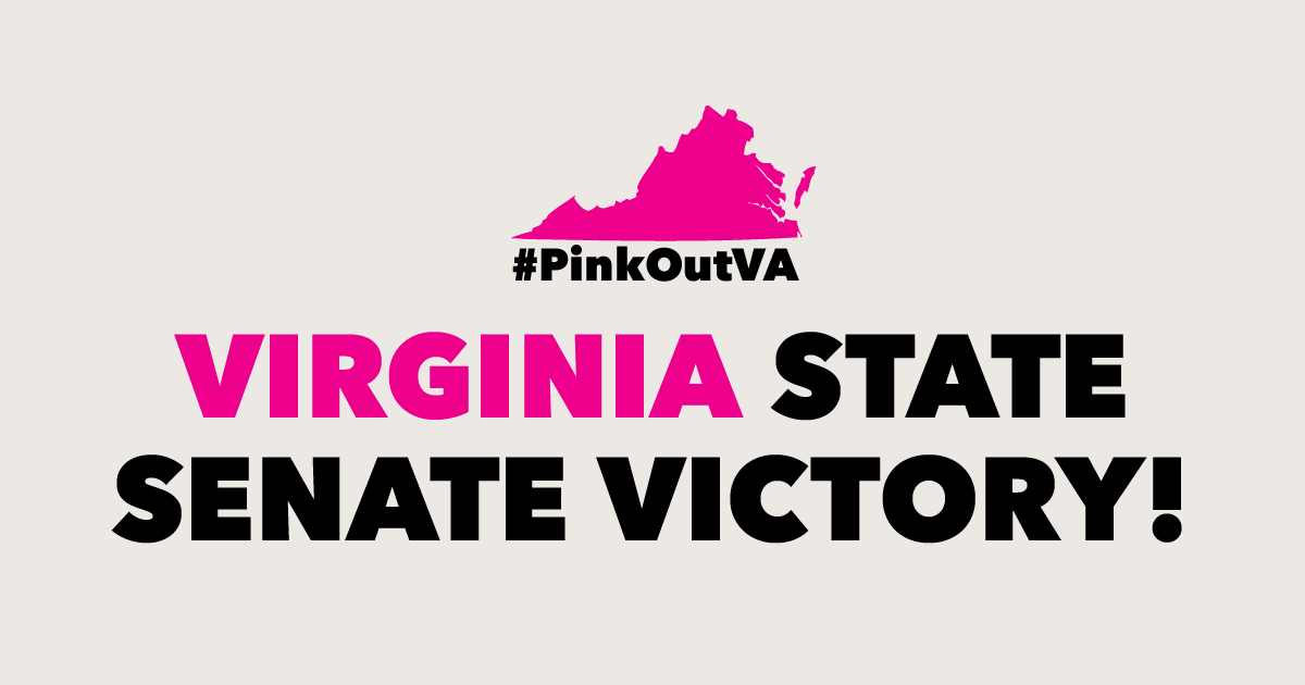 PPAVirginia's tweet photo. BREAKING: Virginians support the right to safe, legal abortion β and now the State Senate majority will too. This is a huge victory for our health and rights! #PinkOutVA https://t.co/E54SyoOd1y