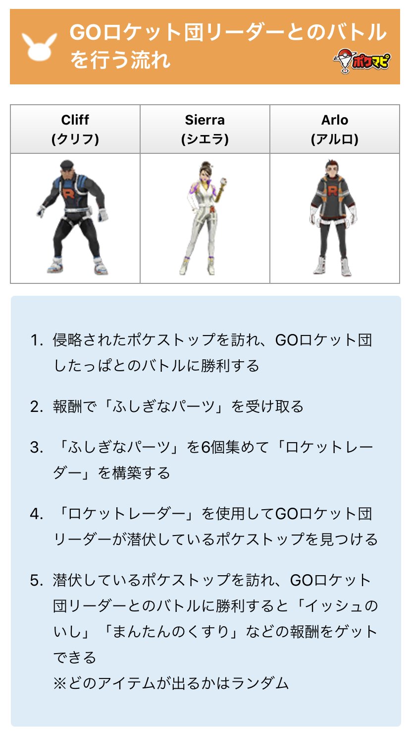 ポケモンgo攻略情報 ポケマピ Goロケット団リーダーとバトルを行う流れ 使用ポケモンなどをまとめました 改めてご確認ください 現時点では日本未実装 下記の色違いシャドウポケモンの出現も確認されています ニャース ニューラ ストライク 詳細は