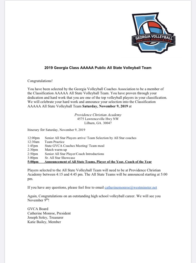 Congratulations to Sr. Kamra King for being selected to the 2019 5A All-State Volleyball team! 2nd straight year she has received this honor. She will participate in the Sr All Star game this Sat at Providence Christian. #ProudtobeaRedDevil @kamraking2020 <a href="/bfowlersports/">Brett Fowler</a> <a href="/WCSD_GA/">Walton Co. Schools</a>