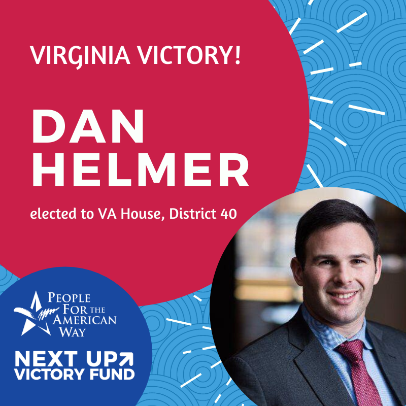 peoplefor's tweet photo. DAN HELMER TAKES WHAT WAS THE FINAL GOP-HELD DISTRICT IN NORTHERN VIRGINIA!

Dan won with a strong message about protecting reproductive rights and combating gun violence. PFAW’s Next Up Victory Fund was proud to support @HelmerVA! https://t.co/EhSX55J1EA #NextUpVA #ElectionNight https://t.co/MtkjKjpLyV