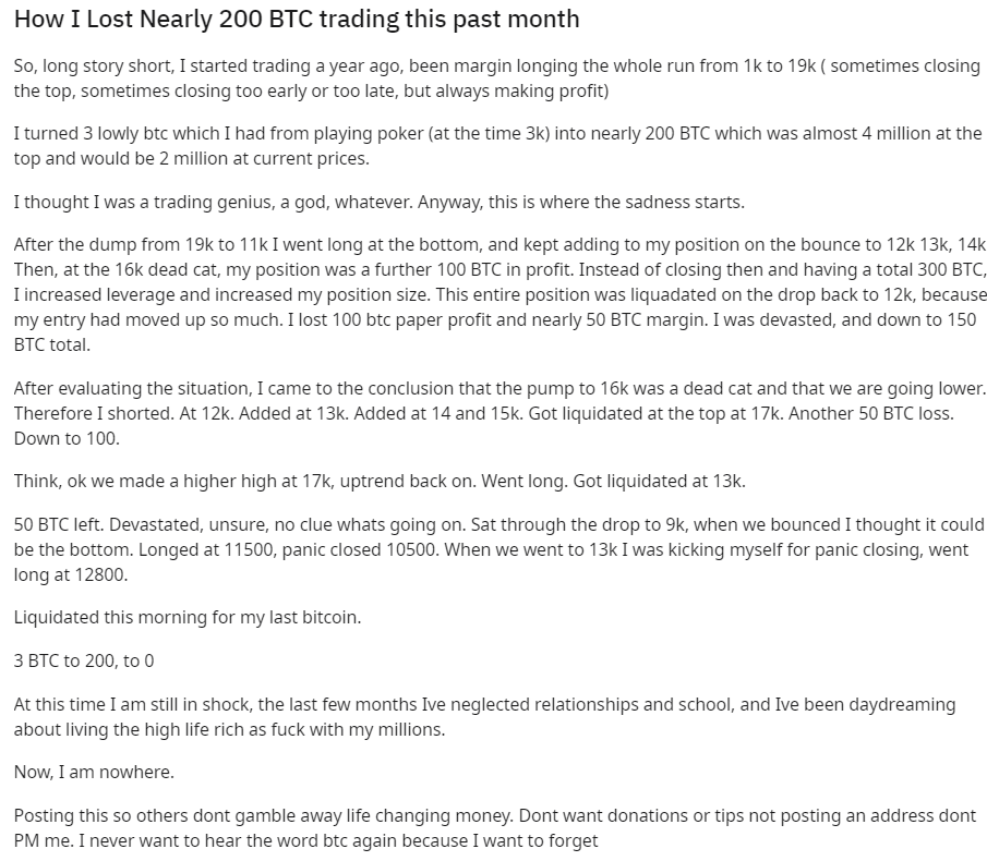 JacobCanfield's tweet image. If you take $3,000 and turn it into $4 million in less than a year from trading Bitcoin, take some fucking profits, okay?

Don't be like this guy.