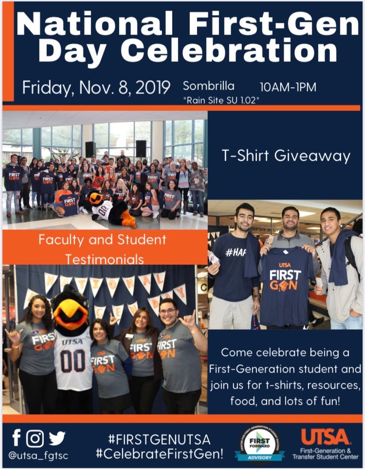 sofiabahena_'s tweet image. Come #CelebrateFirstGen with us this Friday @UTSA ! #FirstGenUTSA #FirstGenProud