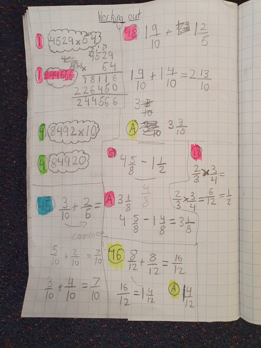 kath_boon's tweet photo. A maths wall today in #6b2019. Challenging others respectfully, selecting and applying appropriate strategies and uncovering a few misconceptions with some tricky setting out. #6BMaths https://t.co/UHMM0g3VLn