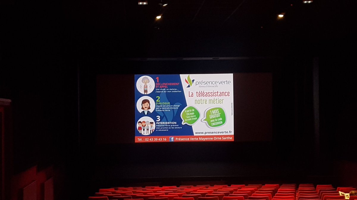 📽 Présence Verte s'affiche en grand au #cinéma de @MairiedeGorron 📽

#publicité #téléassistance #maintienàdomicile #SAP