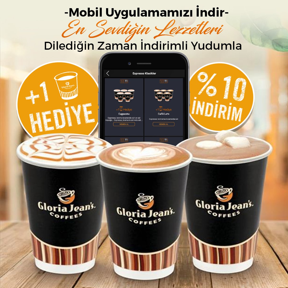 Sevdiğin Gloria Jean's Coffees kalitesi ve tüm lezzetlerini mobil uygulamamızdan %10 indirimle al! Her 5'li pakette +1kahve fırsatını kaçırma. Mobil uygulama fırsatlarımızdan yararlanmak için geç kalma!
#gloriajeansturkey #gloriajeanscoffees #gloriajeanscoffeesmobile #limonist