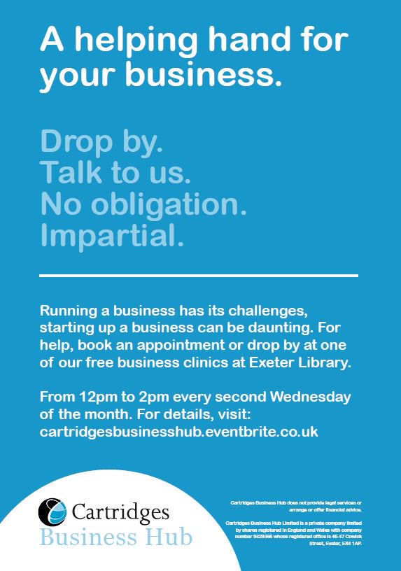 Visit @ExeterLibrary on 2nd Wednesday of every month 12-2pm for Legal Advice ✍️