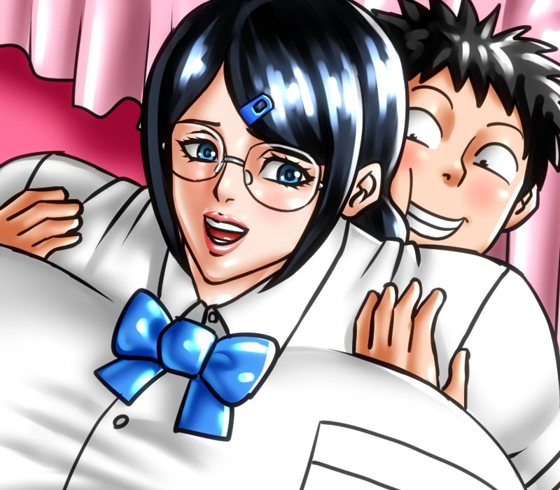 近所の子供達のプロレスごっこに付き合ってあげる委員長。 