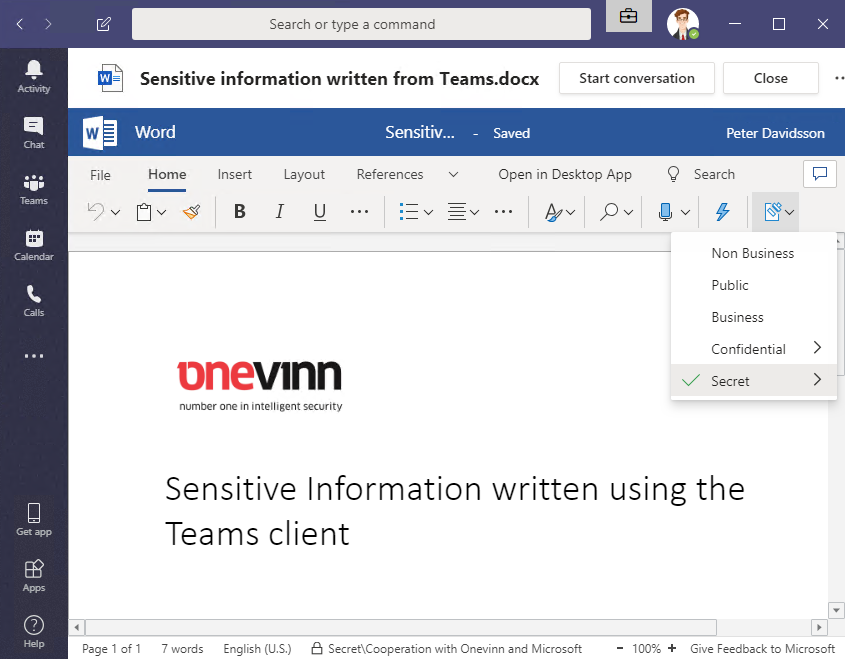 AndersPsYnet's tweet image. Office Online (Teams, SharePoint, OneDrive) ready for Unified Labeling. Great Work @TheAIPTeam :) #MicrosoftInformationProtection #MIP