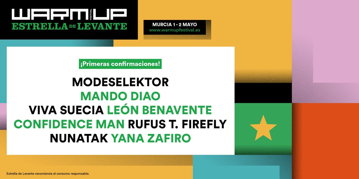 ticketea by Eventbrite (@ticketea) on Twitter photo #FelizMiércoles con las nuevas confirmaciones del <a href="/WARMupfestival/">WARM UP Estrella de Levante</a> 2020 🔥
Abonos - bit.ly/2JWBP3r #FelizMiércoles con las nuevas confirmaciones del <a href="/WARMupfestival/">WARM UP Estrella de Levante</a> 2020 🔥
Abonos - bit.ly/2JWBP3r