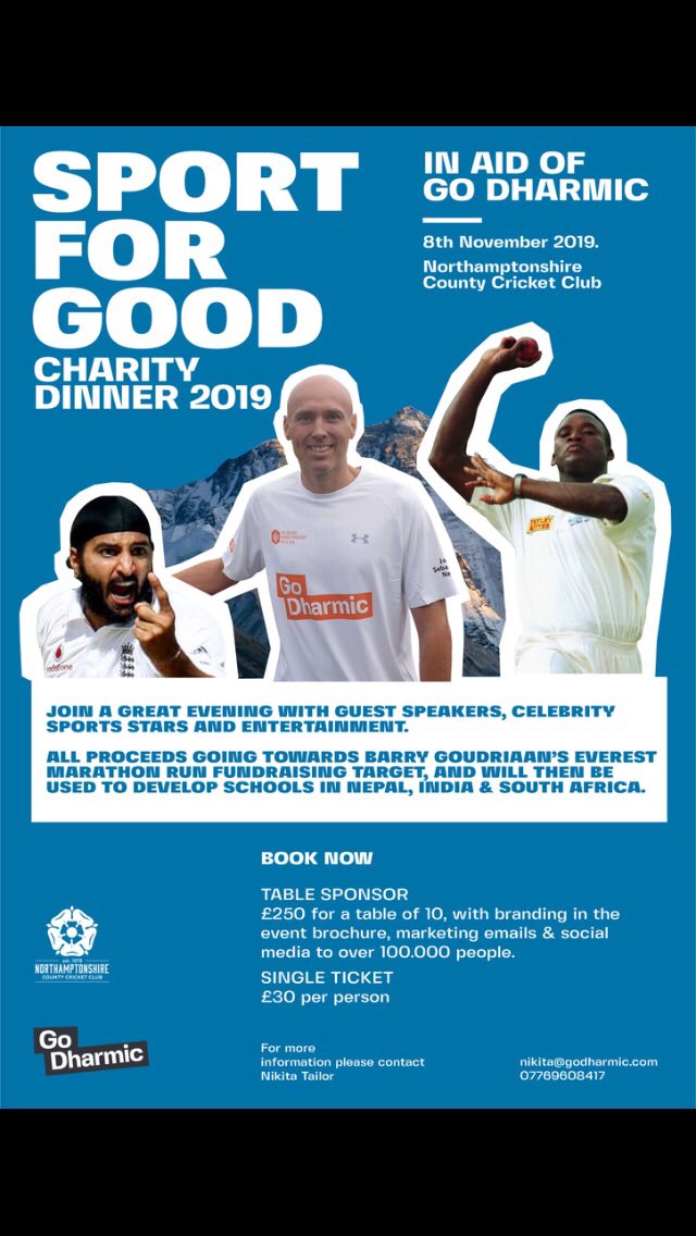 Big shout out to all for providing the auction and raffle prizes for our @GoDharmicNow Charity Dinner this Friday. 🙏 @SteffansUK @WoburnGC @MariaCostello @KRihanoff @RugbyBenCohen #MoeenAli @devon_malcolm @Fab_fiction @NorthantsCCC @MontyPanesar @CarlsbergUK @LFC ❤️ please RT