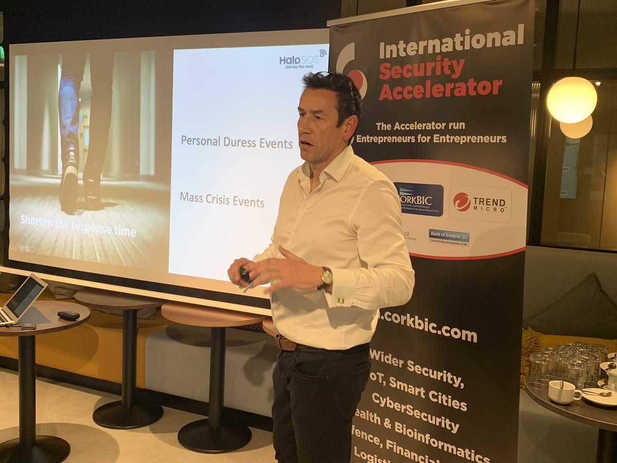 CorkAccel's tweet image. Our final presention this morning from Liam Darling, CTO of HaloSOS #Day60Demo #ISA