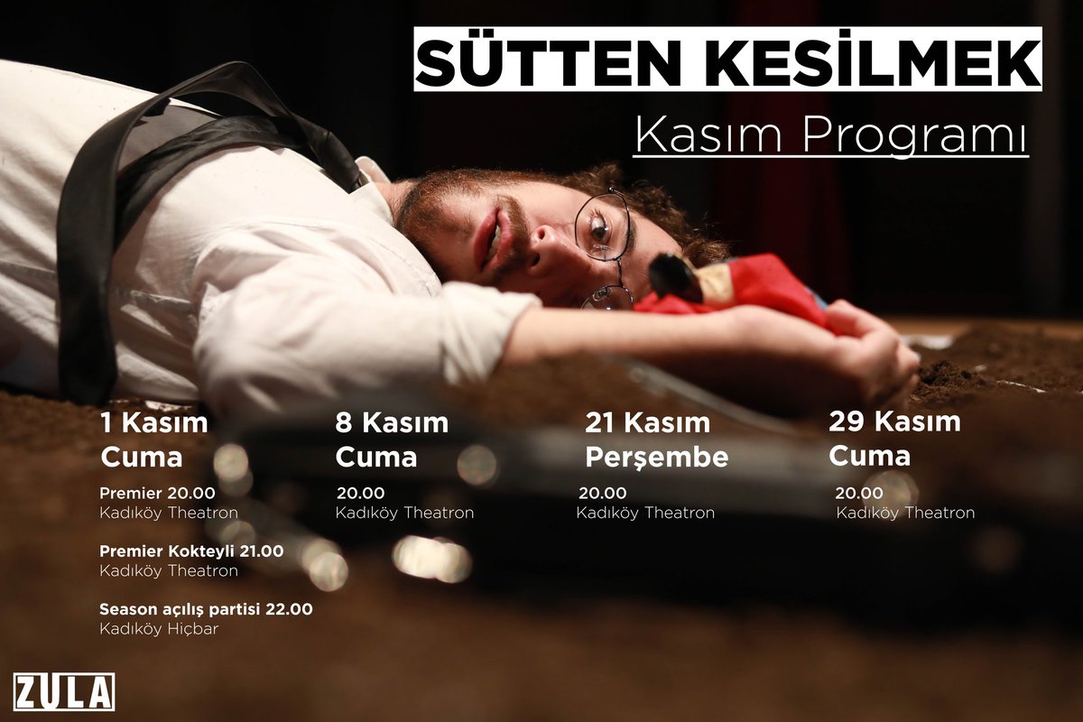 zulaperformans's tweet photo. #süttenkesilmek KASIM PROGRAMI

@GazeteMustehak
@TiyatroDergisi 
@notiyatro 
@yenitiyatroder https://t.co/8MRqWrRq81