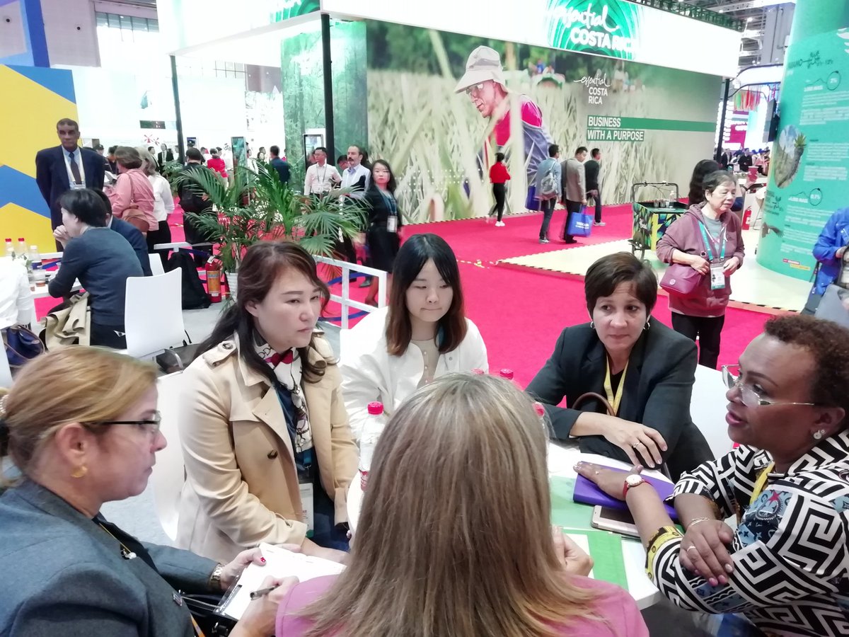 BioCubaFarma's tweet image. Hoy continúa los intercambios en el  stand de #Cuba en la #CIIE2019. El interés por los productos como el #CIMAVax del @centro_cim, el #PPG del @CNIC_Cuba y los productos de @hisplacen es creciente. #CienciaParaDesarrollo #SomosCuba @DiazCanelB @DrRobertoMOjeda