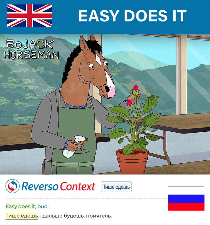 Do you know what "easy does it" means?
#ReversoContext #BoJackHorseman