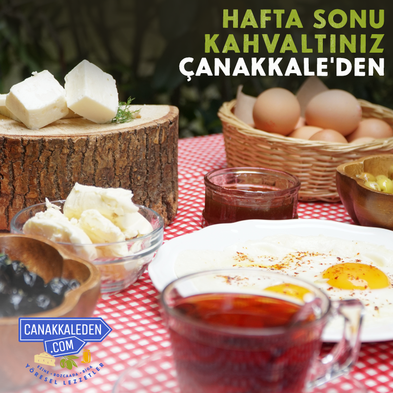 Peynir, reçel, yumurta, zeytin ve daha birçok lezzet, güzel bir hafta sonu kahvaltısı için canakkaleden.com'da. Hemen sipariş verebilirsiniz. Herkese iyi hafta sonları.🤗