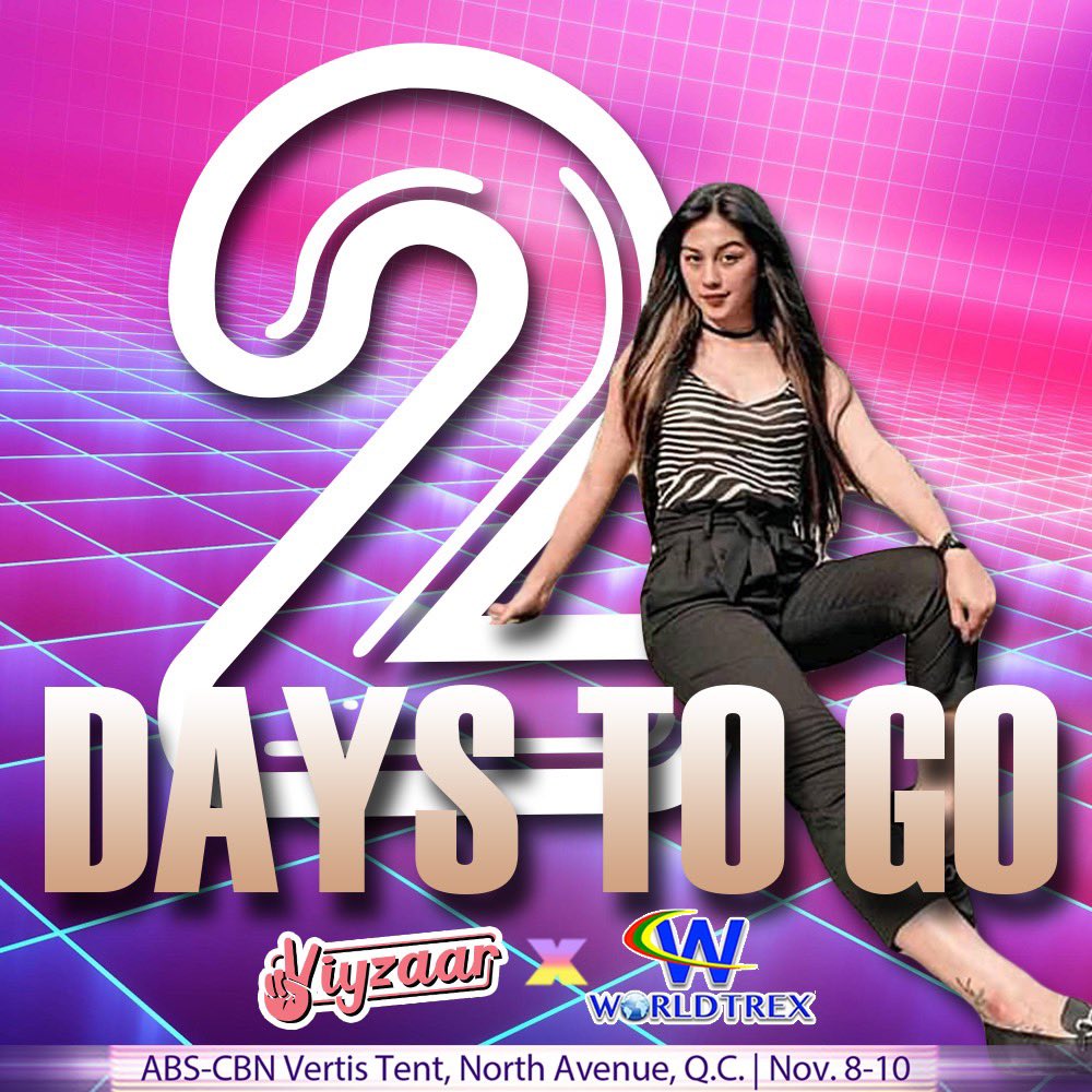 viyzaar's tweet photo. Wazzup Zebbies! 2 days nalang bago ang Viyzaar! Sobrang lapit na!! Handa na ba kayong makita si @ZeinabHarake11 at iba pang mga vloggers?! ARAT NA!

#Viyzaar
#ViyzaarxWorldtrex
#WorldtrexEnterpriseCorp https://t.co/1hTH4h3ZDL