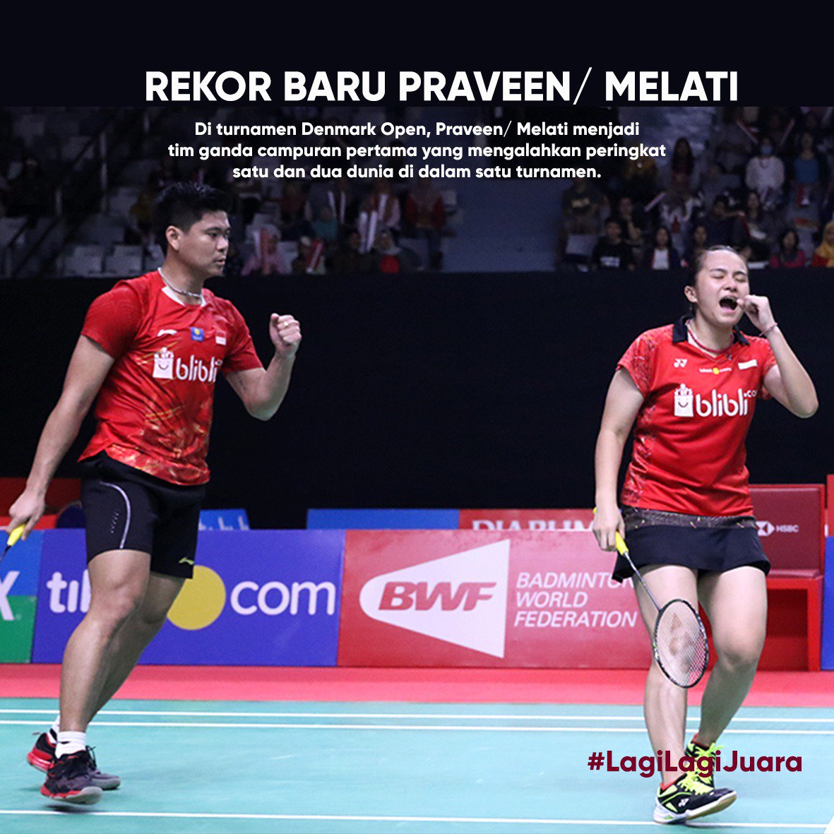 Semoga Praveen/Melati #LagiLagiJuara . Silakan konten ini diposting ulang, bagi yang berminat.