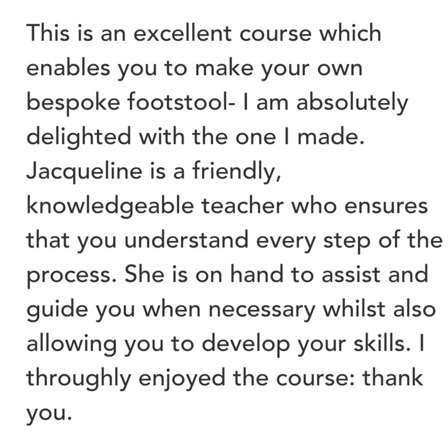 Love receiving reviews of my courses, this is from one of the happy students last weekend 😊 thebespokehomeco.uk/courses