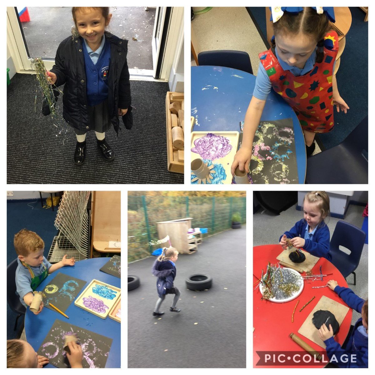 longshawinfants's tweet photo. The bees have had a great morning learning about bonfire night. We used our busy fingers to make firework skies with play dough. We practised our printing skills to create firework pictures and our joining skills to make sparklers! #rememberremember #bonfirefun #printing @ABCDoes https://t.co/4M4eLFgUPO