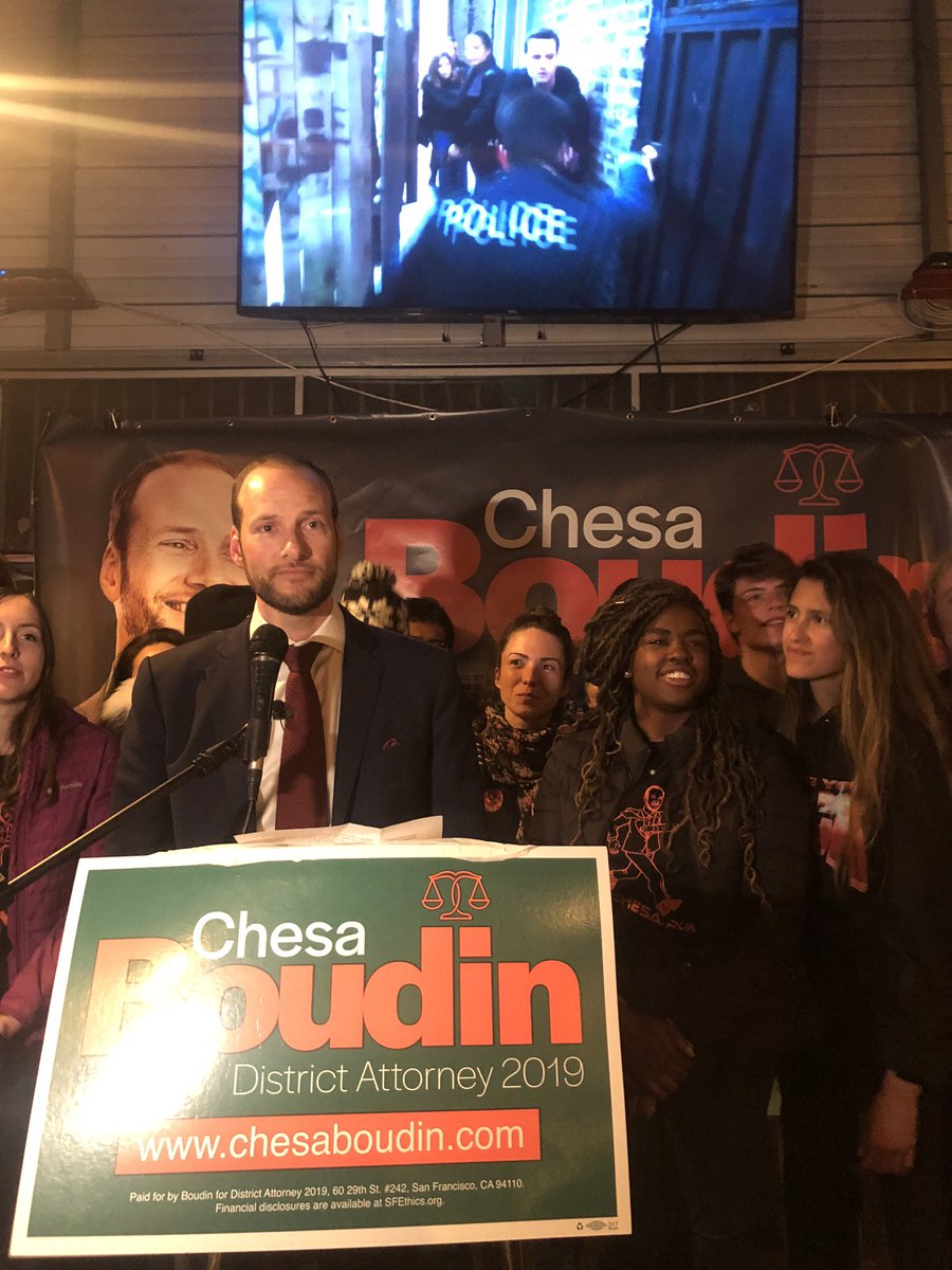 Chesa Boudin speaking as Chicago PD plays on TV after KRON 4 News ended.