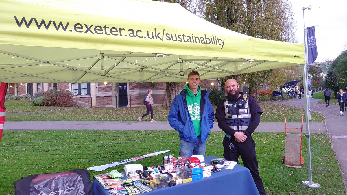 EstateExeter's tweet image. @EstateExeter Estate Patrol adding support to @UniofExCyclists,we are all back at the bottom of Stocker Rd on 07/11/19 from 16.30-18.30 selling discounted lights and locks #besafebeseen #secureyourbike