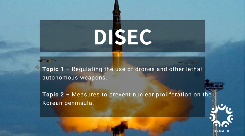 sydmun_official's tweet photo. ** 7 DAYS UNTIL DIRECTOR APPLICATIONS CLOSE**
The Disarmament &amp; International Security Committee  addresses disarmament and challenges to international peace. 
At #SYDMUN delegates will examine the use of drones and other lethal autonomous weapon systems.
Apply Now! Link in Bio! https://t.co/VE7xee218D