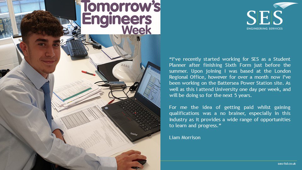 Engineering_SES's tweet photo. Today is #ThisIsEngineering Day and many schools will be taking part in @BigAssembly to hear from #EngineersOnAMission
Here’s Liam, who is with our SES team in #London , talking about why he joined our industry.
#TEWeek19 @ThisIsEng https://t.co/aKeUzCw1mm
