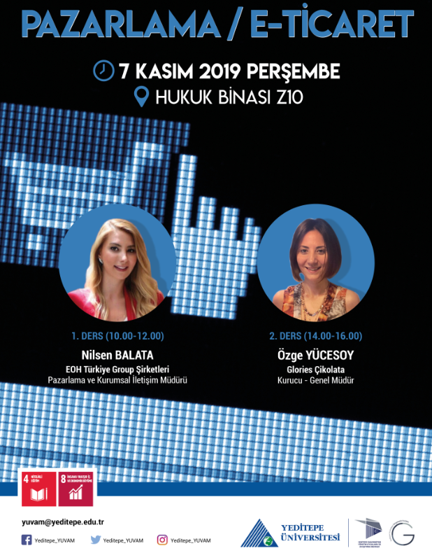 GYİAD işbirliği ile gerçekleştirmekte olduğumuz Girişimcilik Konferans Dizisinin 7 Kasım 2019 Perşembe günü gerçekleşecek olan oturumlarına tüm öğrencilerimiz davetlidir. Detaylar afişte yer almaktadır.