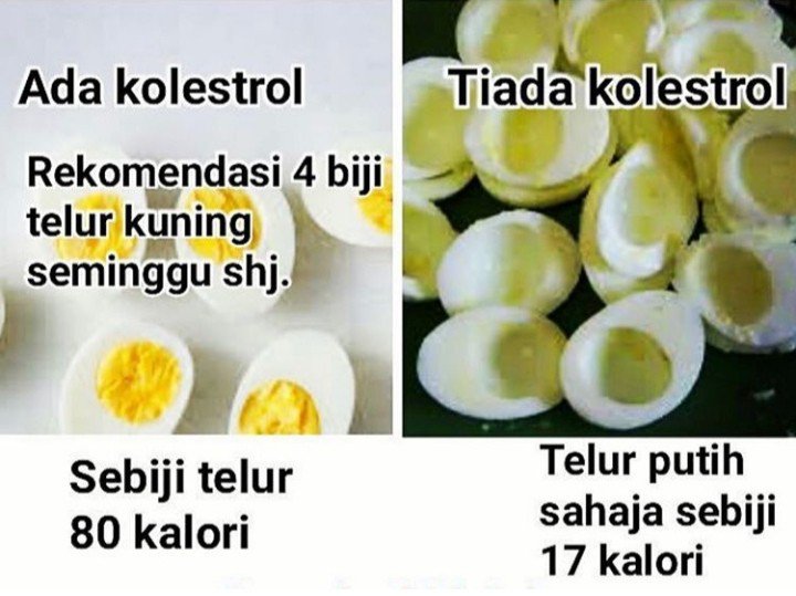 Hancur kalori telur Kalori Putih