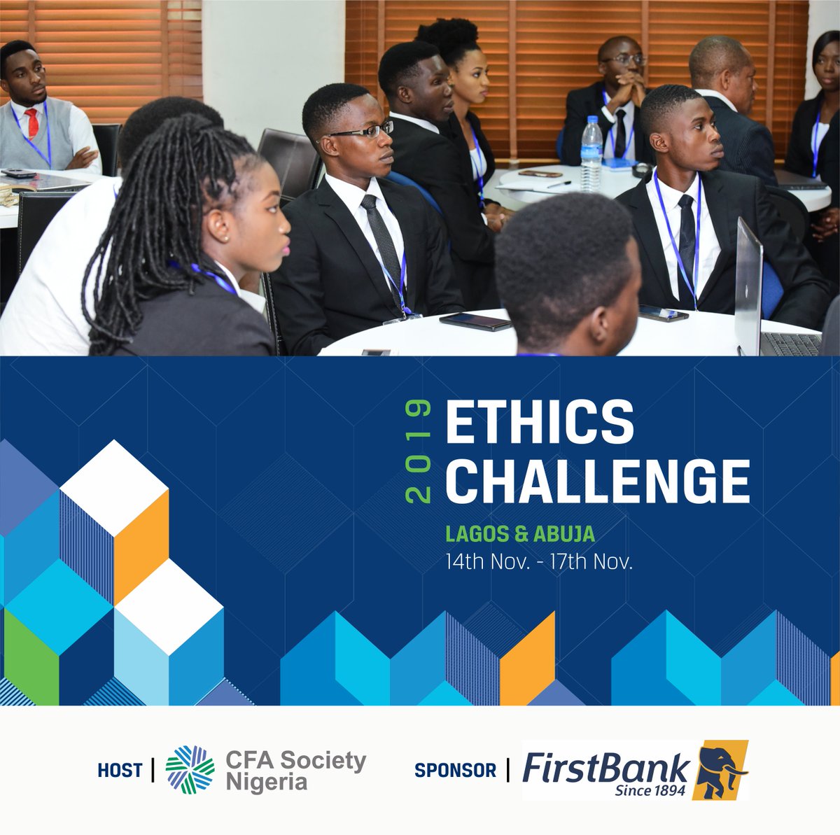 Counting down to the 2019 edition of our annual Ethics Challenge.This year we have 18 universities competing &amp; to support them, we have assembled a panel of judges, all CFA Charterholders with significant experience in the investment management industry #cfanigeriaethicschallenge