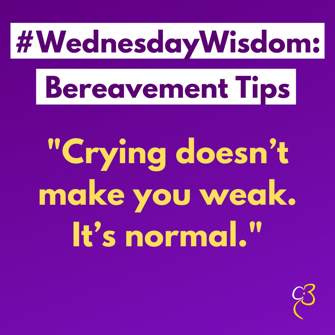 CruseSupport's tweet image. Thank you to Lauren-Ashley for this week's #WednesdayWisdom 

Grief can continue much longer than most people expect, and crying can be part of that. We need to recognise that fact and not expect too much of ourselves 💜